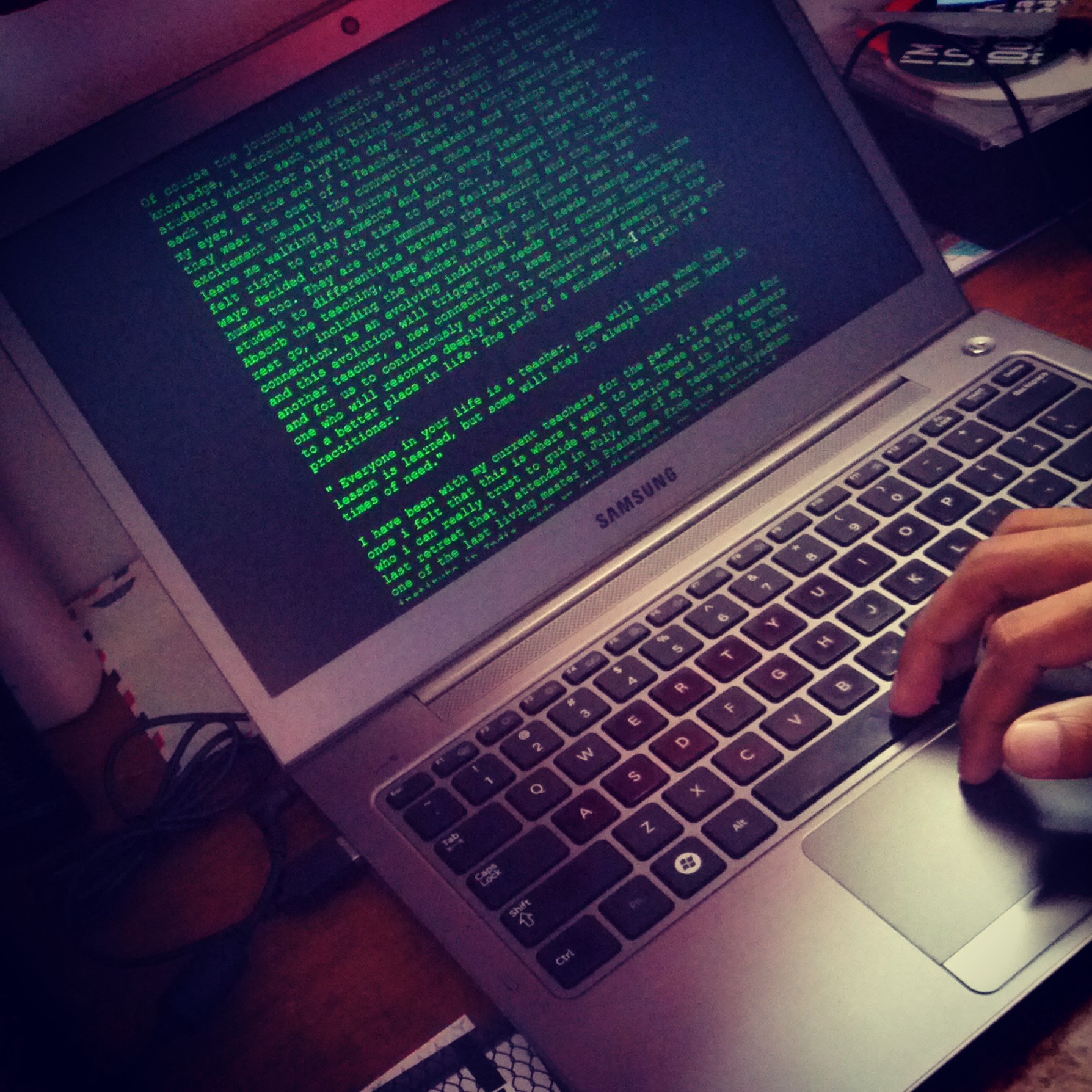 laptop writing